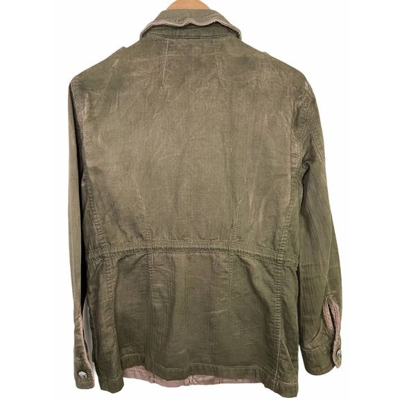 Free People Green Double Cloth Military Jacket XS - Picture 5 of 9